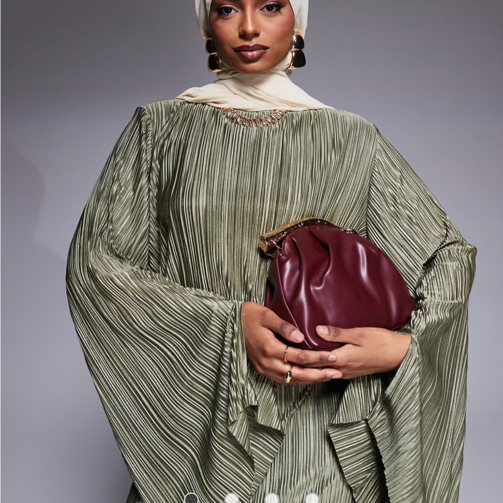 Asos plisse modest maxi gown